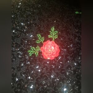 True Vtg 100% wool Black Sequin with multiple 3D Floral Applique flowers vest